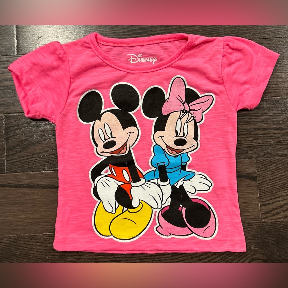 Disney Pink Mickey and Minnie Short Sleeve Tee 12 month